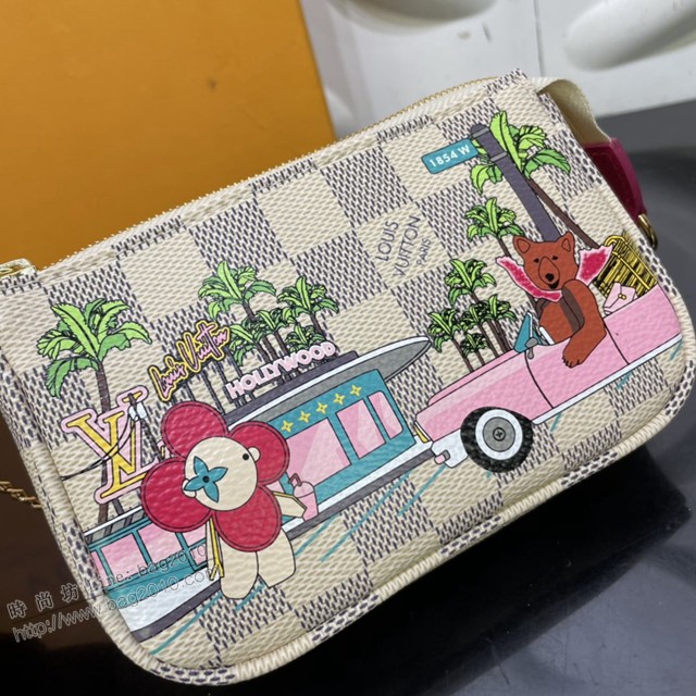 路易威登2021專櫃新款女包 lv鏈條小包 M45905 M80863 N60487 迷你Pochette Accessoires手拿包 描繪品牌吉祥物Vivienne暢遊好萊塢大道  ydh4524